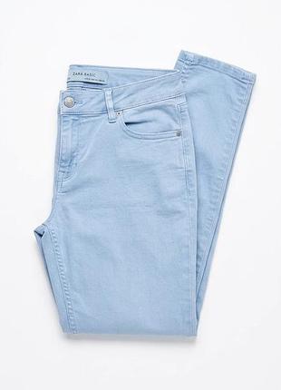 Голубые джинсы zara basic, размер 38 (m)