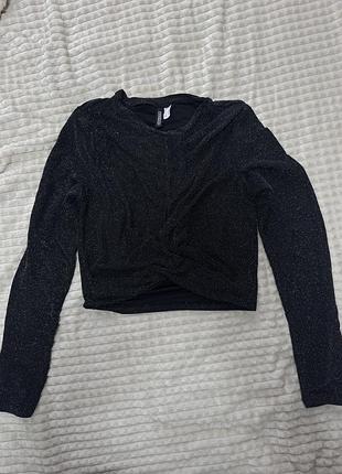 Топ жіночий h&m чорний з люрексом