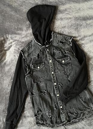 Джинсова кофта zara relaxed fit 2