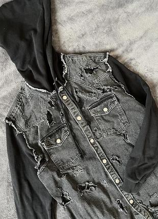 Джинсова кофта zara relaxed fit 3
