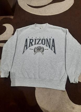 Світшот для дівчинки сірий з принтом arizona