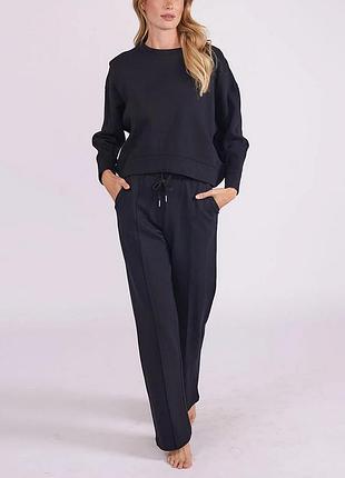 Спортивный костюм cyberjammies lounge 5786-5790 из свитшота и широких брюк черный