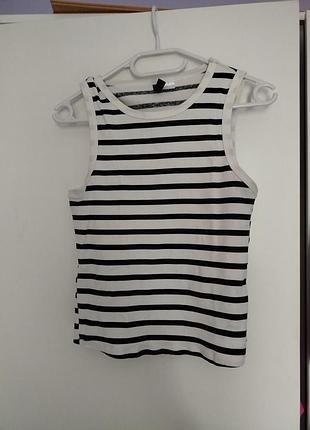 Майка h&m в рубчик