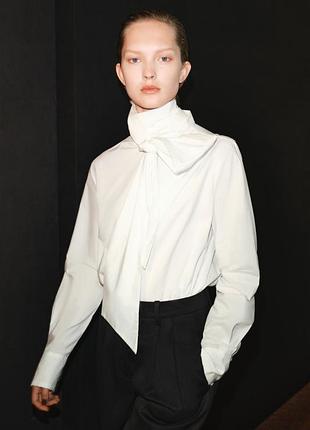 Рубашка zw collection из поплина с завязкой