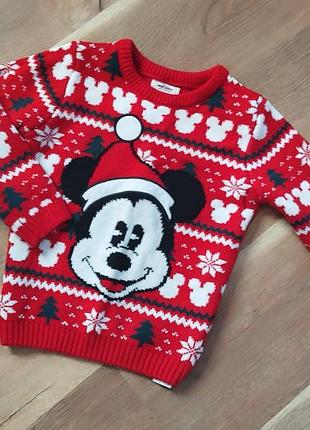 Светр primark disney новорічний з міккі маусом