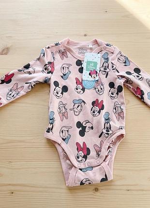 Боді для дівчинки disney baby рожеве з принтом персонажів