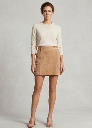 Замшевая юбка трапеция reiss (натуральная замша)