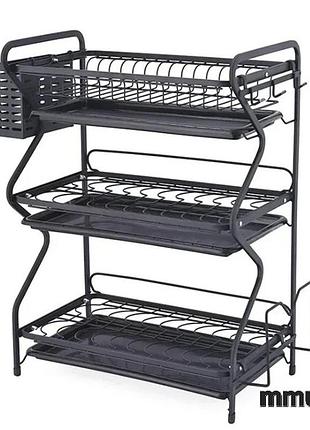 Сушарка для посуду edenberg eb-17987 триярусна black