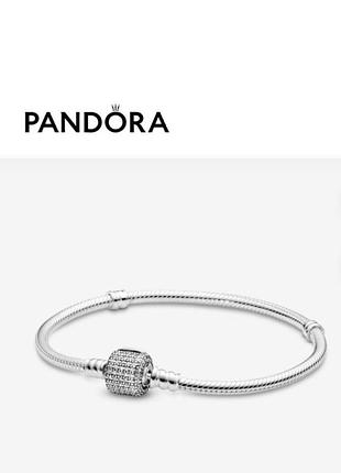 Новий браслет 1:1  pandora. браслет із сяючою застібкою, люкс якості, проба 925. з біркою і брендованим мішечком.