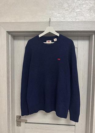 Светр чоловічий levi's темно-синій в'язаний