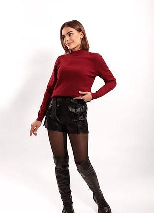 Шорти жіночі demi collection шкіряні чорні