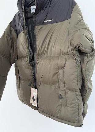 Куртка чоловіча carhartt дута оливково-чорна