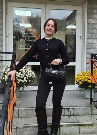 Кардиган жіночий chanel чорний на ґудзиках