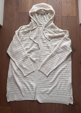Жіночий кардиган з капюшоном молочний l-xl
