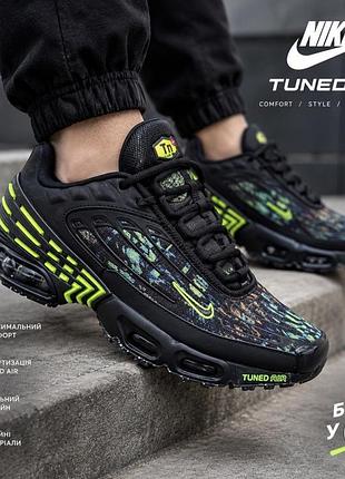 Кросівки nike air max plus 3 чорні з салатовим