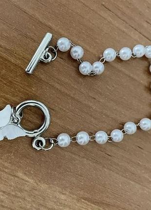 Браслет жіночий xuping jewelry перлинний з підвіскою метелик