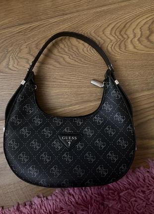 Жіноча сумка guess багет чорна