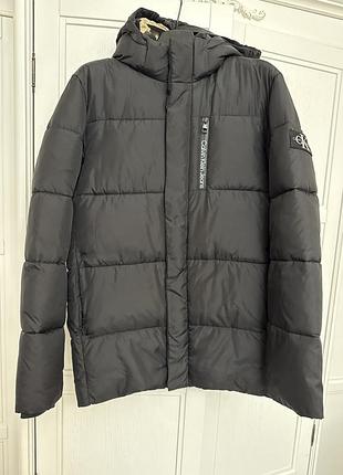 Куртка calvin klein jeans з капюшоном чорна для хлопчика