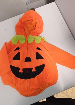 Флисовый костюм-ромпер «тыковка» primark на хэллоуин (размер 74, 6–9 месяцев)! 🎃👶