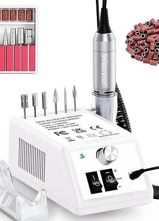 Фрезер для ногтей nail drill pro 20000 об/мин белый профессиональный маникюрный набор с насадками и шлифовальными лентами (в наличии) ta100