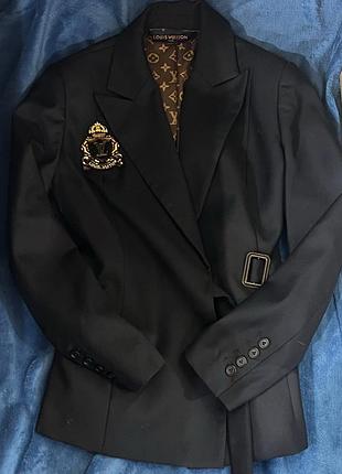 Елітний вовняний піджак блейзер louis vuitton preppy з гербом (оригінал)