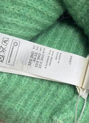 Шапка arket біні в рубчик зелена one size 4