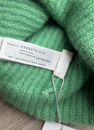 Шапка arket біні в рубчик зелена one size 3