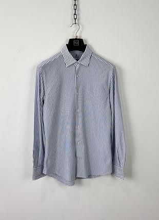Сорочка boggi milano japanese exclusive jersey striped shirt mens size l blue white