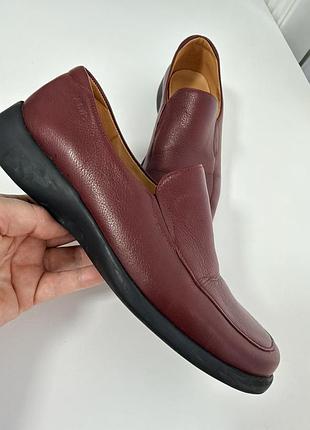 Мокасини шкіряні clarks, розмір 6 бордові