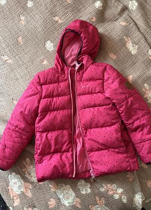 Куртка дитяча quechua стьобана з капюшоном рожева