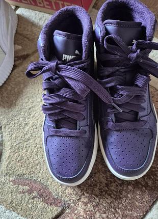 Кросівки для підлітків puma reb-l mid wtr jr фіолетові утеплені 36 розмір