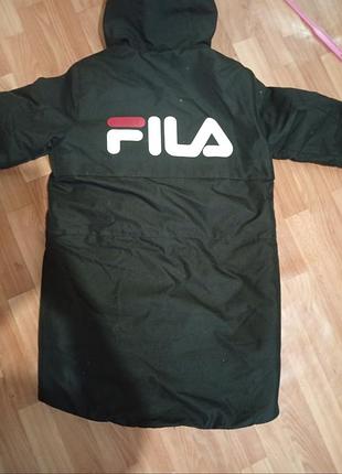 Зимова куртка для підлітка fila чорна з капюшоном