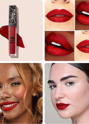 Мини размер матовая жидкая помада the lip bar bawse lady красная стойкая тинт тревел 1,5 ml