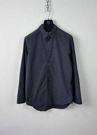 Сорочка cos mens small s black grid micro patterned long sleeve button shirt minimalist