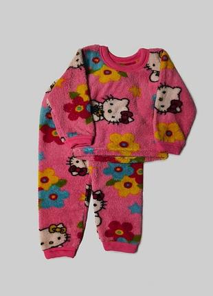 Девчачья пижама теплая с hello kitty