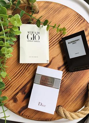Набор пробников духи парфюмы dior, armani, burberry 1-1,5 мл