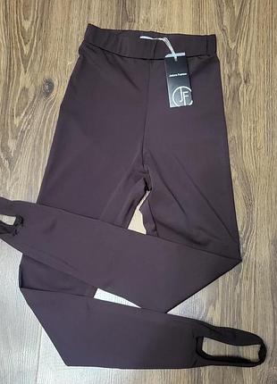 Жіночі легінси jelone fashion шоколадного кольору зі штрипками