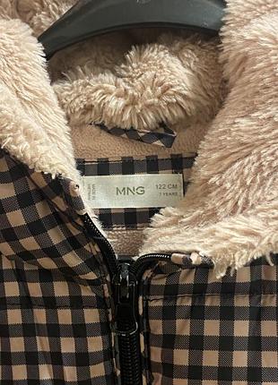 Дитяча зимова куртка mango у клітинку, 122 см