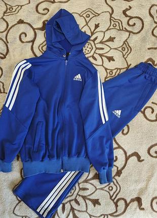 Спортивний костюм для хлопчика adidas синій з капюшоном
