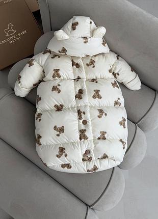 Зимовий конверт creative baby factory з принтом ведмедиків