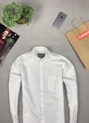 Стильная приталенная белая рубашка primark original slim fit сорочка чоловіча біла2 фото