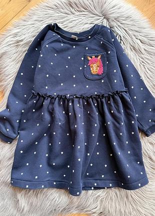 Неймовірна стильна тепла сукня з принтом на дівчинку 3/4р tu