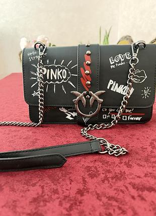 Жіноча сумка pinko зі штучної шкіри з принтом 28х18х12 см