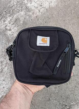 Вінтажний чорний квадратний мессенджер carhartt сумка через плече з маленьким логотипом