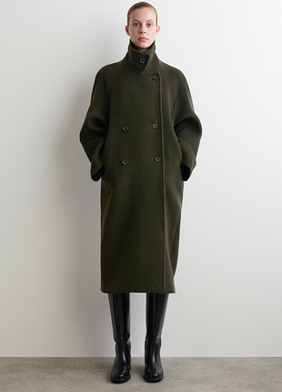 Пальто женское cos oversized double-breasted wool long coat / s