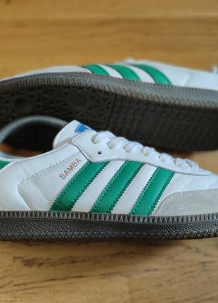 Кросівки adidas samba біло-зелені 42.5 розмір 27 см устілка
