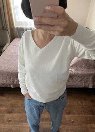 Белый базовый свитер primark s-m