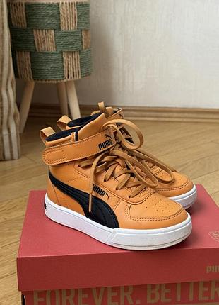 Високі кросівки хайтопи puma помаранчеві з чорним
