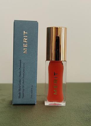 Merit shade slick gelée tinted lip oil in jeté (sheer natural) масло для губ
