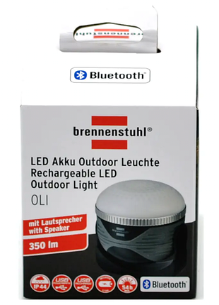 Аккумуляторный кемпинговый фонарь brennenstuhl oli 310 ab со встроенной bluetooth-колонкой и функцией power bank.